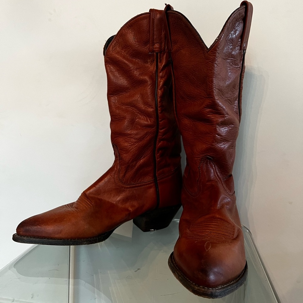 Tony Lama Brown Leather Cowboy Boots